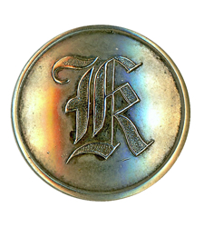 25-5.3.2 Initials, monograms (by themselves, no crest present) - One Initial - gilded brass - 1"